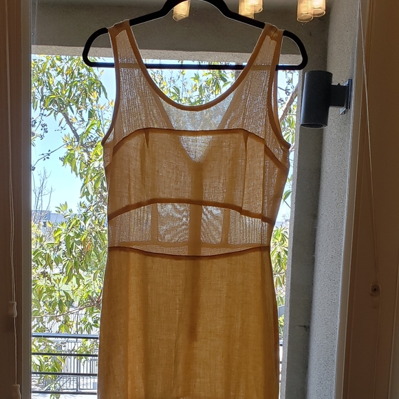 Vintage Dress 1990s Linen Ranchwear Prairie - Picture 6 of 7